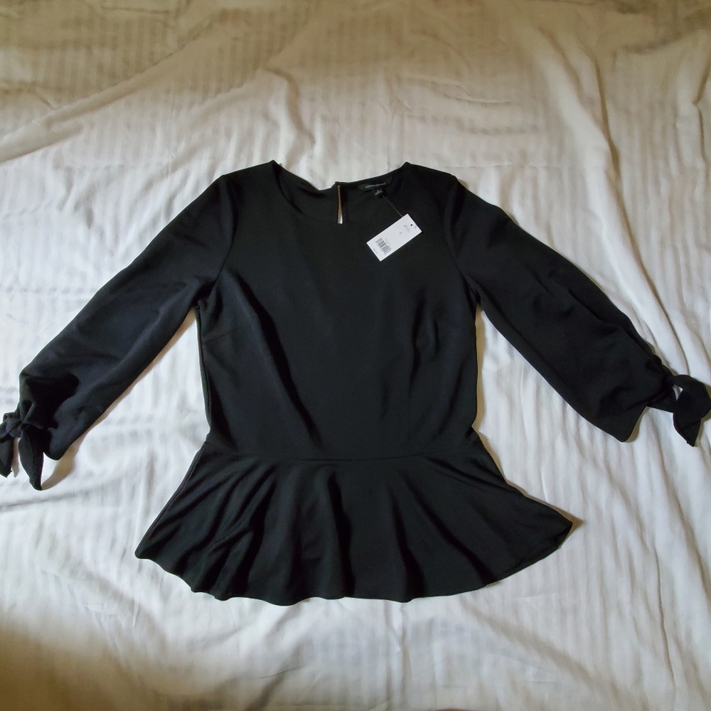 Banana Republic black peplum top size Small